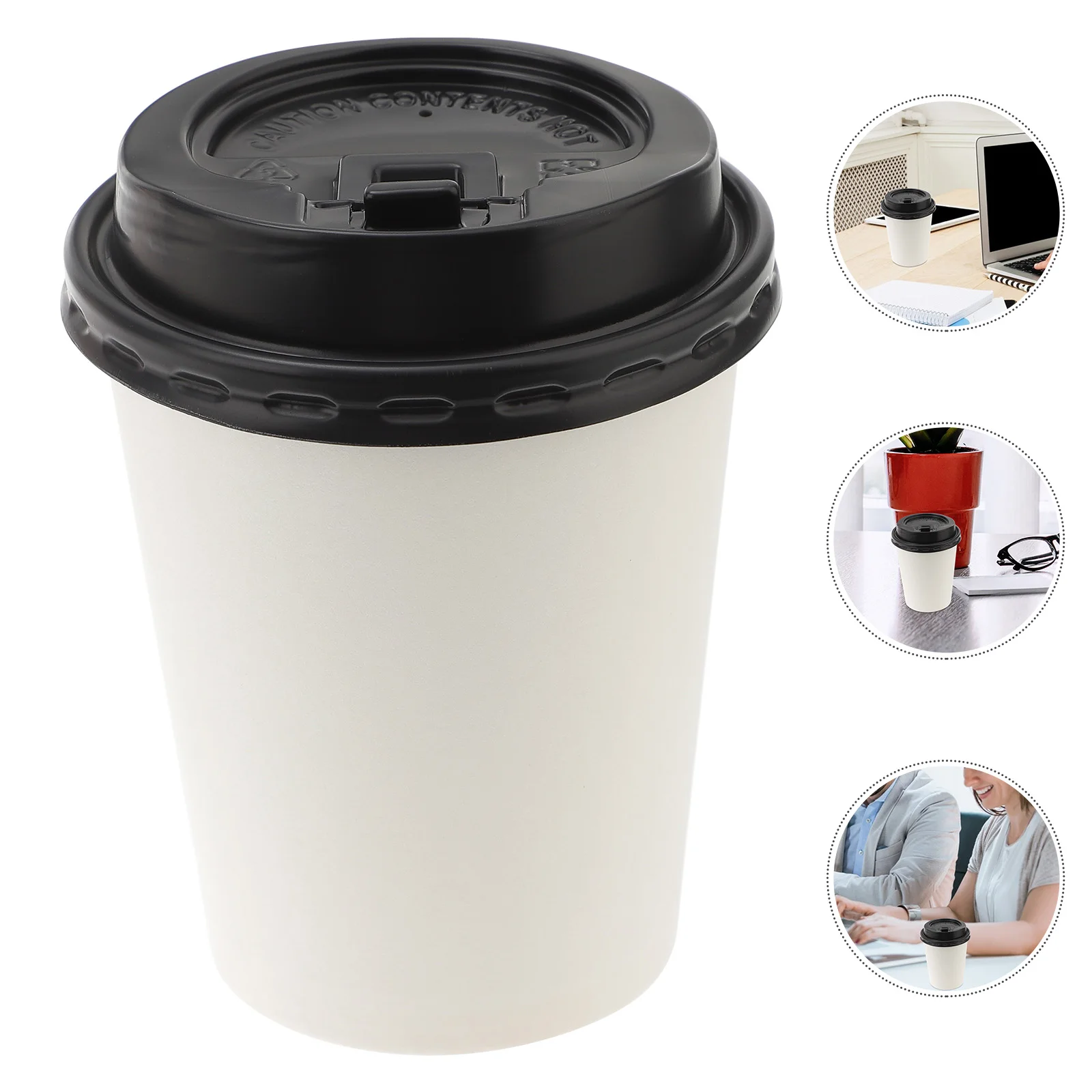 50pcs Disposable Coffee Cups Insulation Takeaway Paper Cup With Lid Office Kraft Paper Disposable Hot Coffee Milk Cup Cup