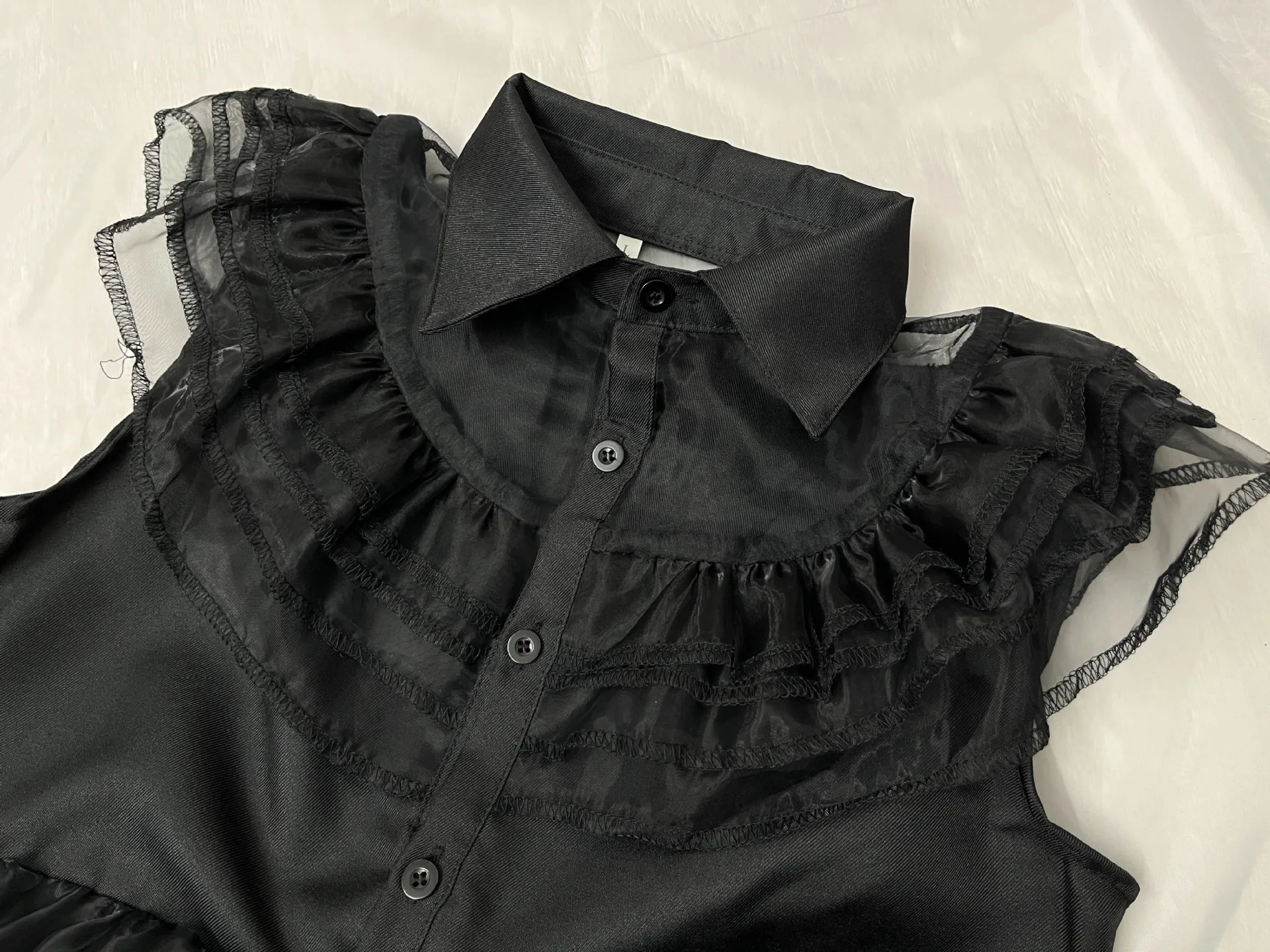 Damen Gothic Blutige Zombie-Braut Cosplay-Kleid mit Rosen-Schleier, Spitzenhandschuhen, Halloween, dunkler Horror, Bühnen-Rollenspiel, Kostüm – Detail 16