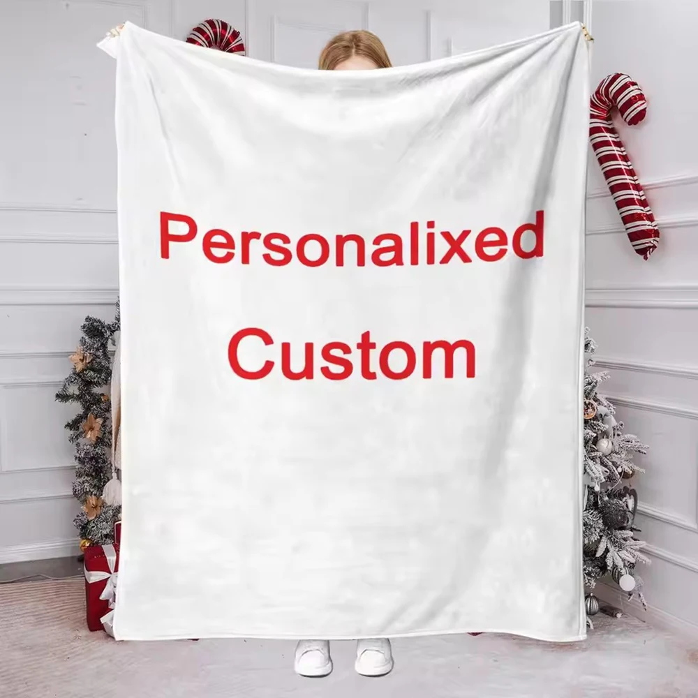 Personalized Photo Blanket Customized Print on Demand Dropshipping Warm Throw Blankets for Boyfriend Girl