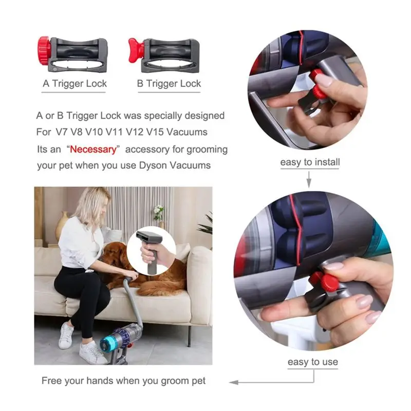 Escova de Cabelo para Animais de Estimação A74X, Ferramenta de Higiene para Dyson V11 V10 V8 V7 DC30 DC33 DC40 e para Aspiradores Shark Miele Philips, Peças B