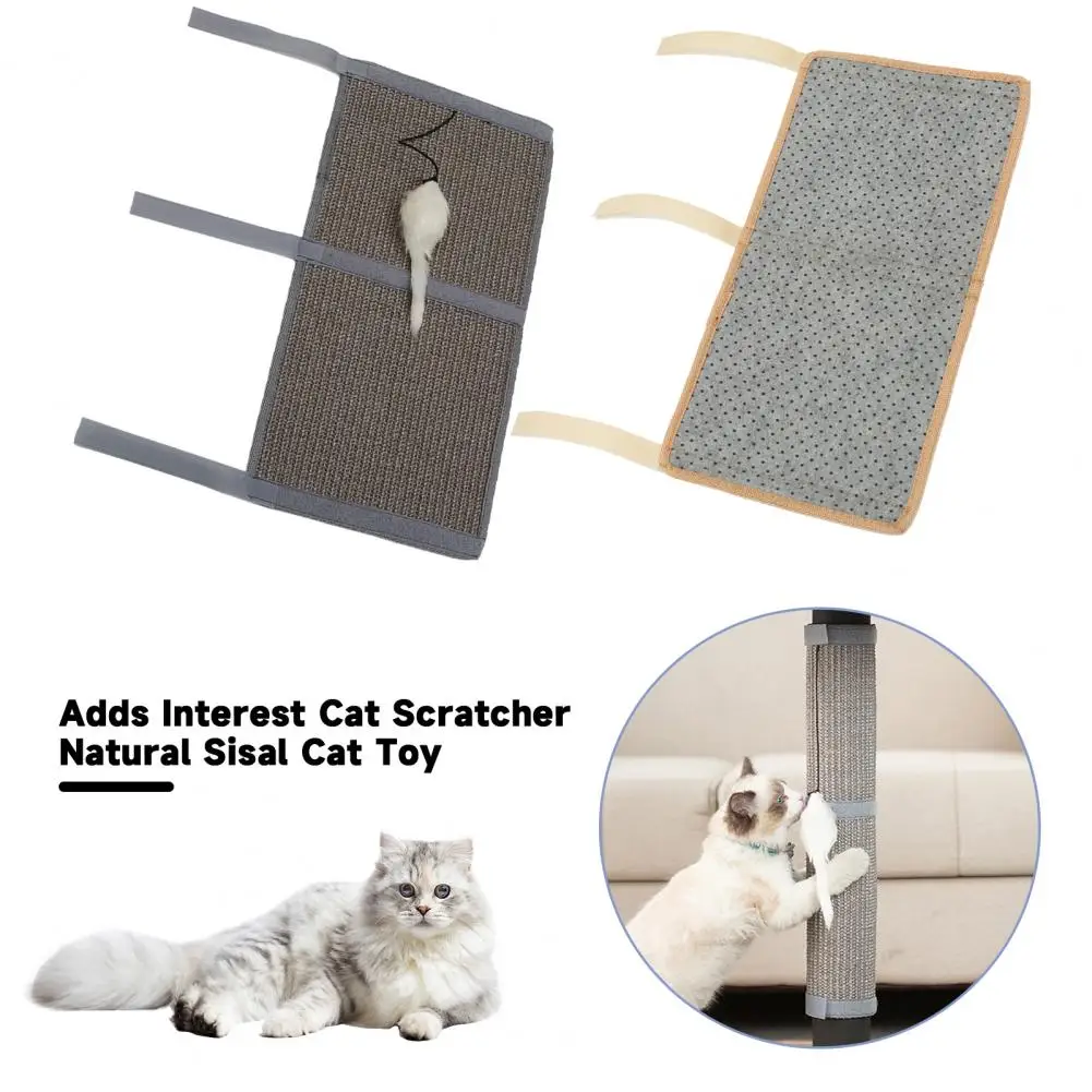 Easy Install Cat Scratcher Natural Sisal Cat Scratcher Pad with Mouse Toy for Furniture Legs Nail for Table for Cats