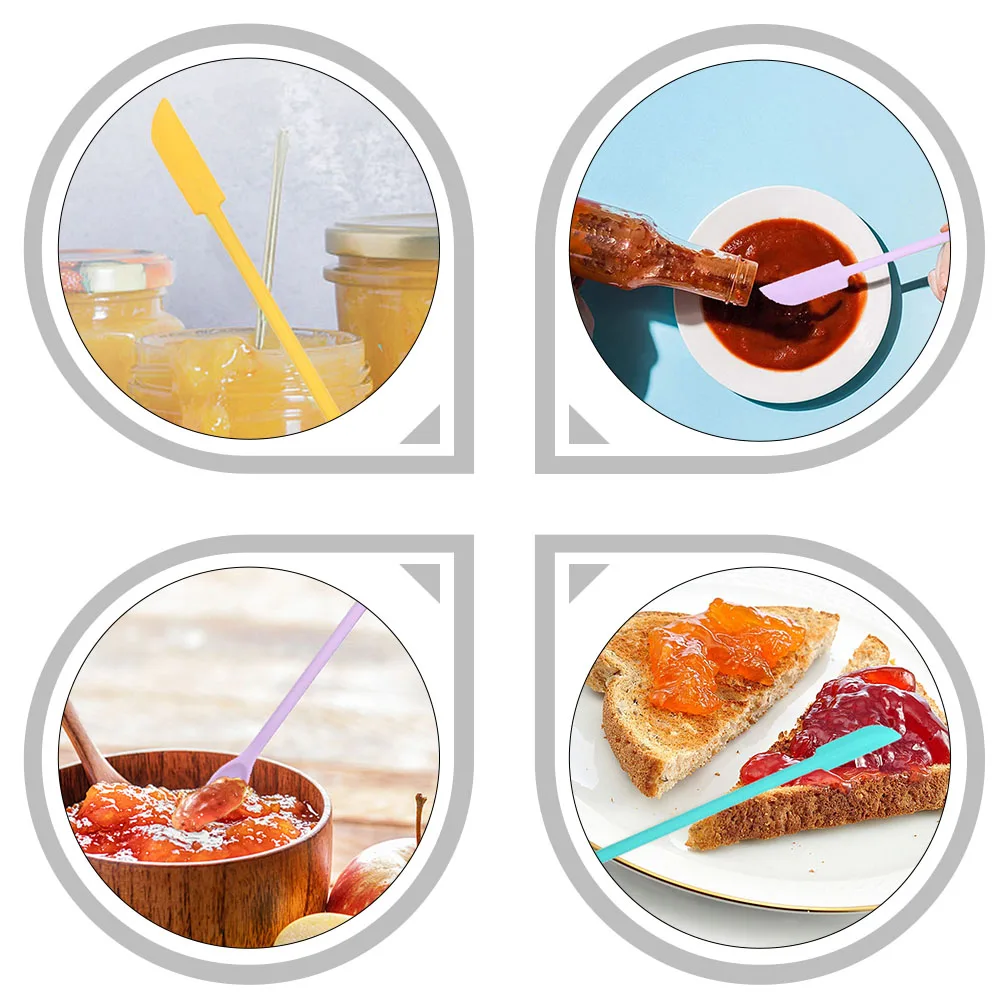 

6 Pcs Silicone Spatula Set Kitchen Scraper Practical Usage Fine Workmanship Ergonomic Handle Strong Baking Cooking Cake