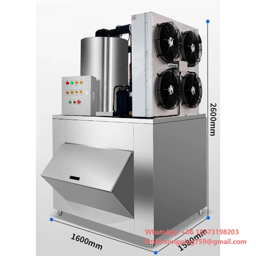 Full Automatic Industrial Commercial Flake Ice Machine Flake Ice Machine Maker 3 Ton 3000kg