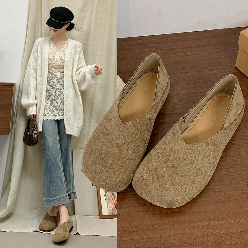 Women Suede V Cut Flat Shoes S - đánh giá và giá Loafer Flat Women