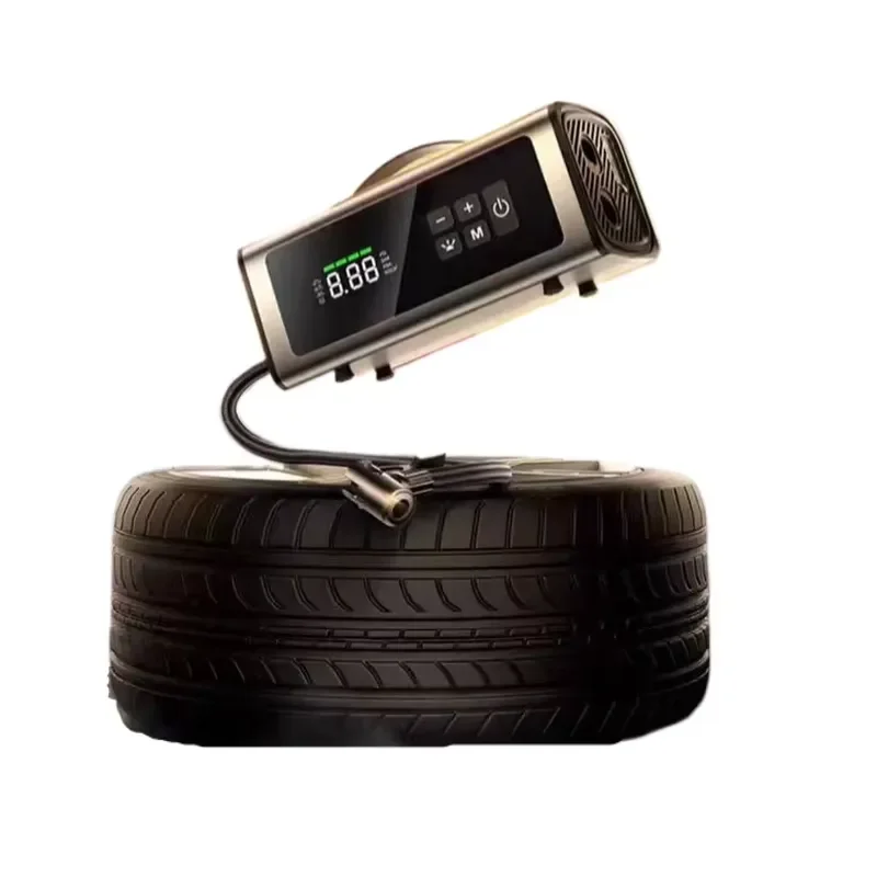 Portable Dual Screen Digital Tire Inflator Car Air Compressor Pump with Emergency Light for Auto Vehicle Bicycle Motorcycle