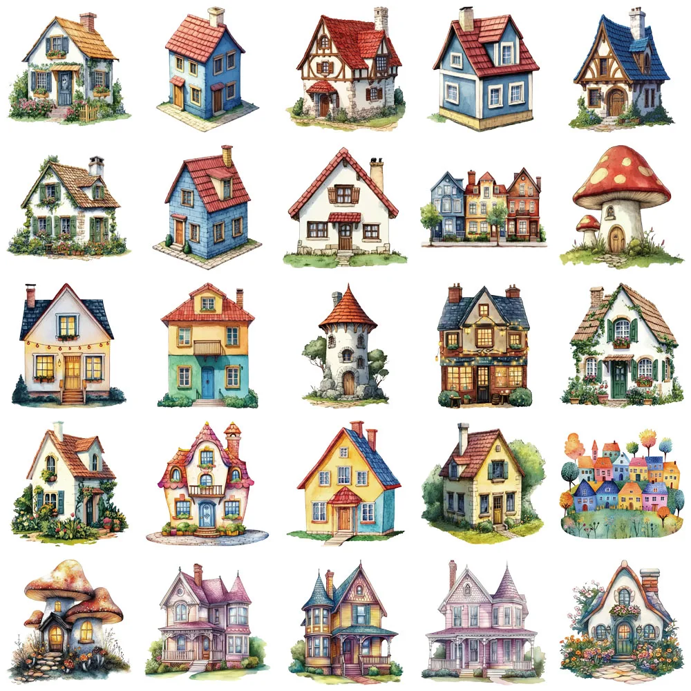 50 قطعة منزل خرافة إبداعية كارتون PET مادة شفافة ملصقات ديكور كوب ماء دفتر جراب هاتف ملصقات صناعة يدوية #5