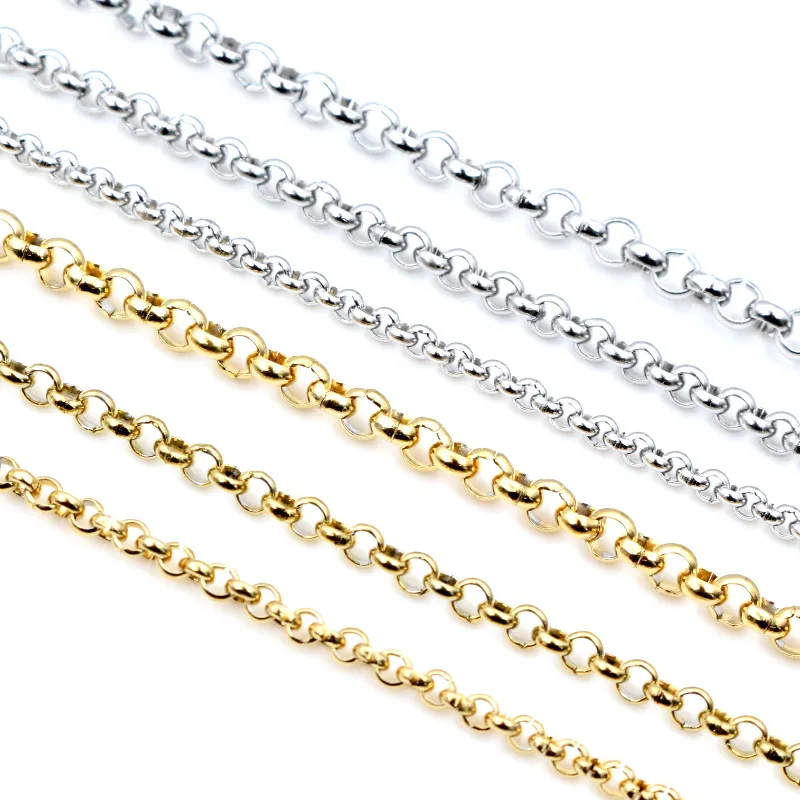 5 Meters Never Fade Stainless Steel Gold Plated BL O Style Necklace Chains For DIY Jewelry Findings Making Handmade Supplies