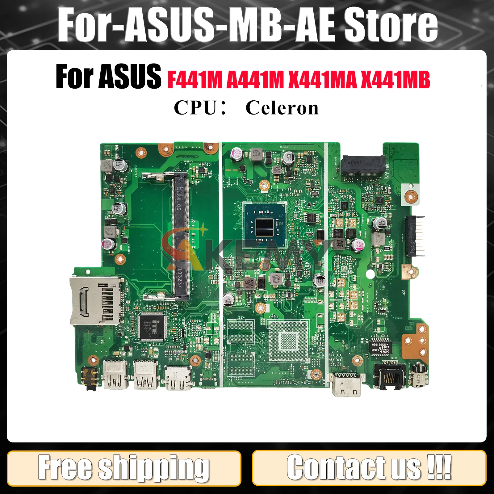 

X441MA Материнская плата для ноутбука ASUS VivoBook F441M X441MA X441MB X441M A441M X441MAR Материнская плата с процессором Celeron 100% tests OK stk