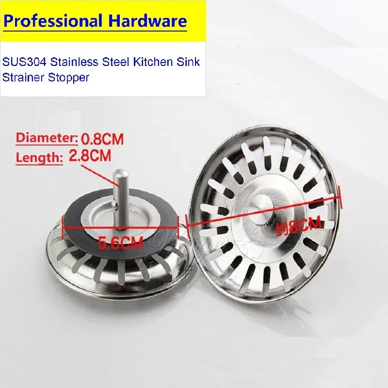 1pc 304 Stainless Steel Sink Strainer For Kitchen Bathroom Drain Filter Kitchen Sink Strainer Kitchen Bathroom Accessories