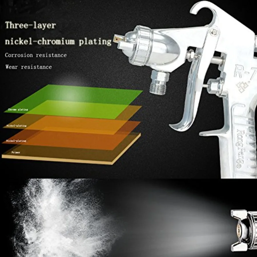 R77P Paint Sprayer Pressure Feed High Efficiency Spray Gun Nozzle Size 2.5mm