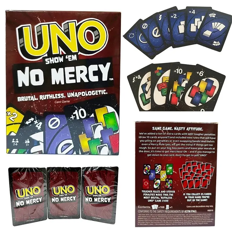 Uno No Mercy Game Board Games UNO Cards Table Family Party Entertainment UNO 168PCS Games Card Toys Children Birthday Christmas