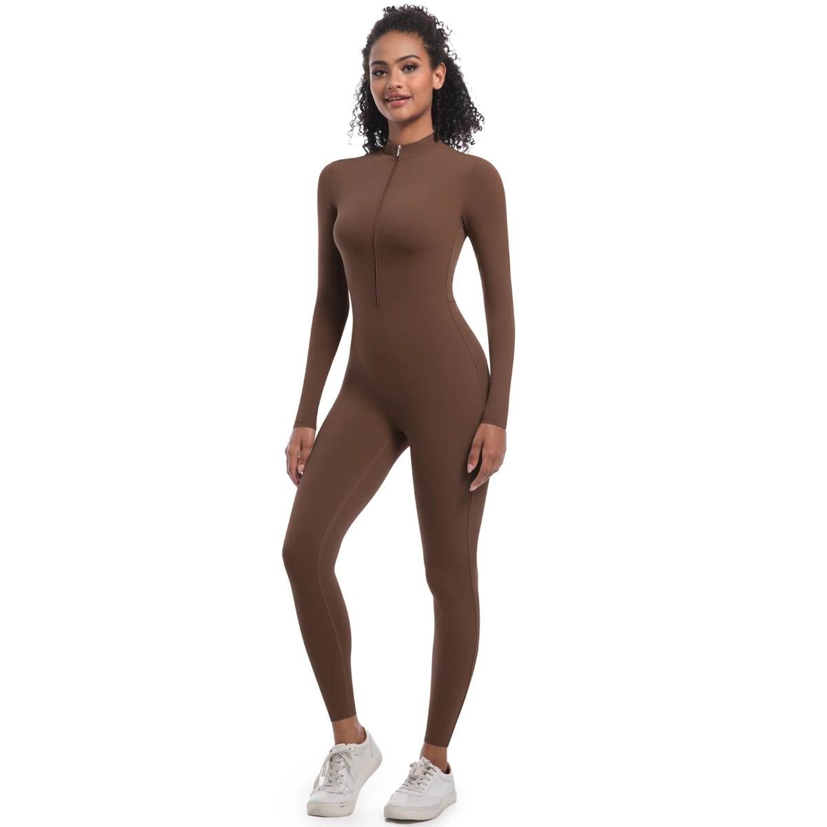 Yoga Jumpsuit Women Seamless Sports Zipper Jumpsuit Set Gym Long Sleeve Fitness Suit Elastic Gym Workout Bodysuit Athletic Wear