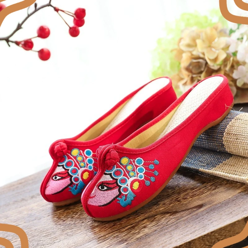 Bohemia Women's Shoes Retro Embroidery Flat Slippers for Woman Exquisite Vacation Casual Shoes Designer Shoes Zapatos De Mujer
