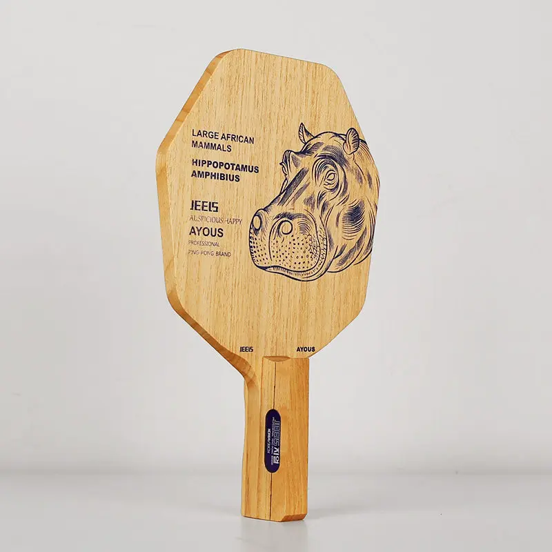 JEELS 1-Ply Ayous Oil-Impregnated Table Tennis Blade Hexagonal Japanese Penhold Thickened Ping Pong Paddle Rackets Weight 102±5g