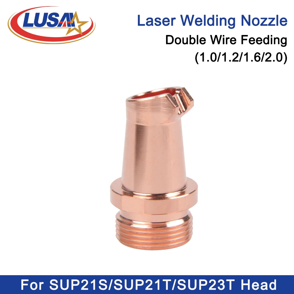 LUSAI 10Pcs/Lot CQWY M16x1.25mm Double Wires Feeding Nozzle For SUP21S SUP21T SUP23T Handheld Laser Welding Head Nozzles