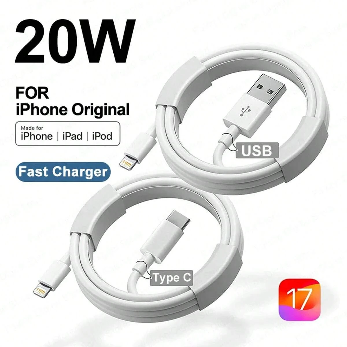 20W PD 3.0 USB For iphone Data Cable For Apple iPhone 11 12 13 14 Pro Max Plus USB-C Fast Charger X XS XR 7 8 6 Plus SE Charging