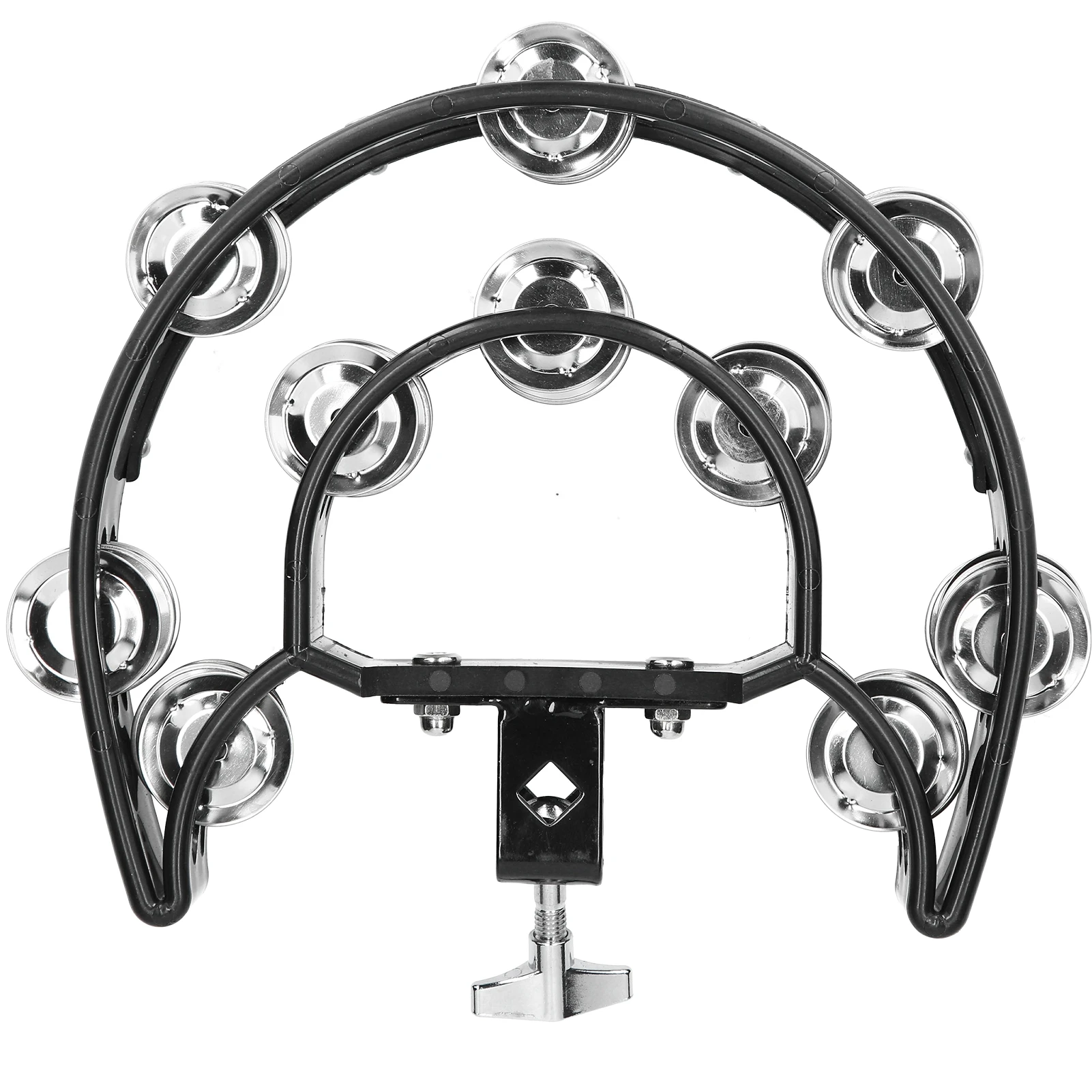 KTV Speciale multifunctionele handtamboerijn-drumset, dubbele rij losse jingle bells handrammelaar percussiespeelgoed, helder geluid handklank