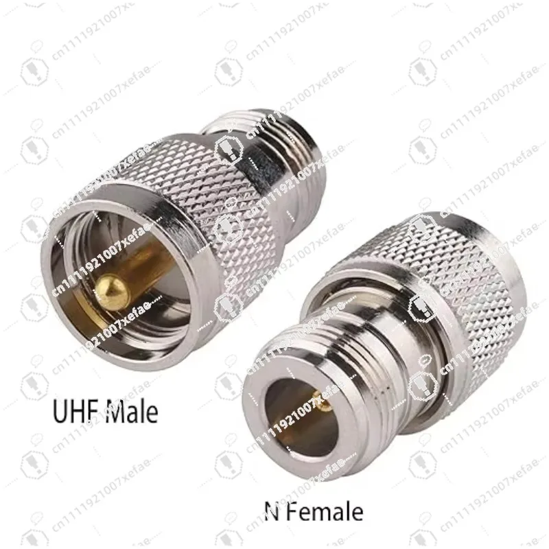 UHF male to female connector adapter, copper contact material irregular shape