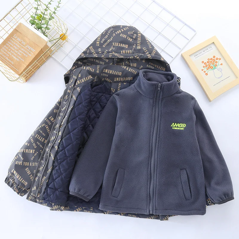 

Girls Coat Jacket Cotton Windbreak Outwear 2023 Sport Warm Thicken Velvet Winter High Quality Children's Clothing