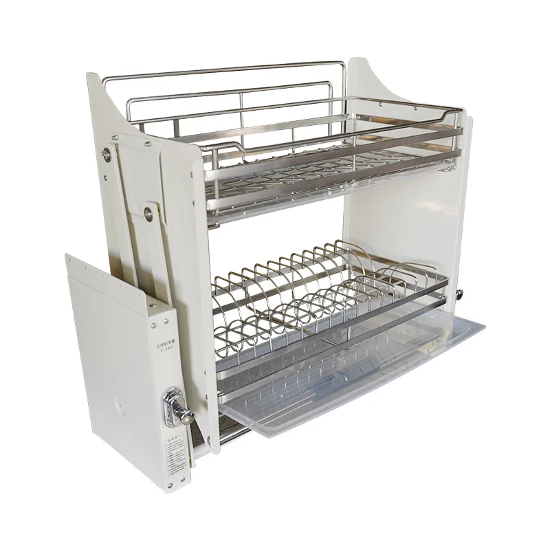 

Dish lift basket adjustment afterburner pull-down stainless steel lift cabinet storage damping wall cabinet