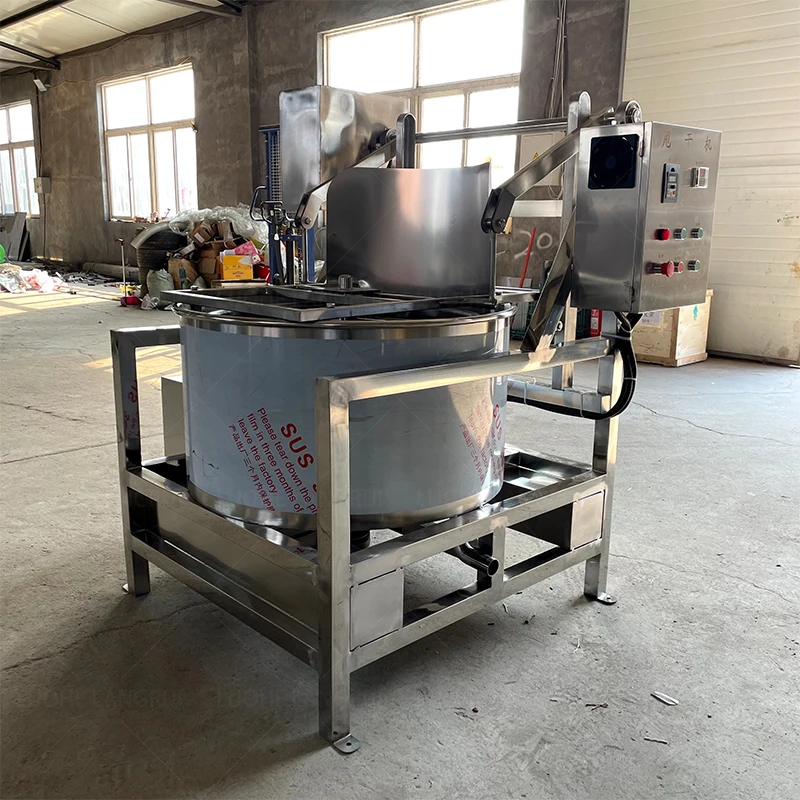 Centrifugal Dehydration Machine for Oil Removal, Automatic Discharge of French Fries, Potato Chips, Biscuits, and Peanuts.