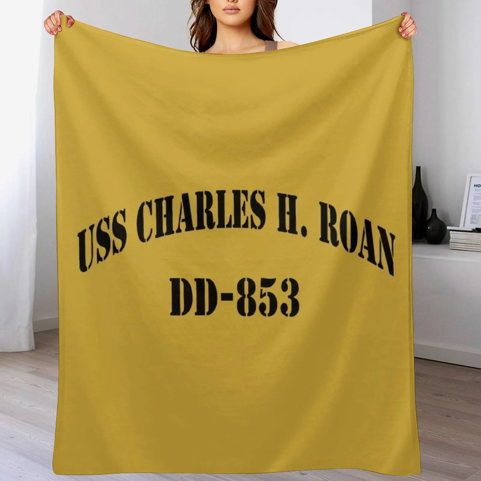 USS CHARLES H. ROAN (DD-853) SHIP'S STORE Throw Blanket Cozy Throw Blanket Birthday Gift for Him Her