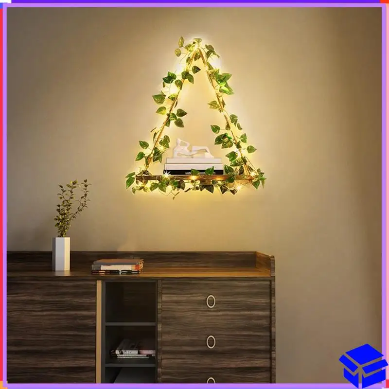 

Reliable Wall Shelving Wall Decor Plant Stand Bedroom Wall Decor, Wall Decor Aesthetic, With Decorative Leaves And Light Strips