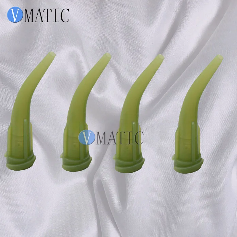 

Free Shipping 100pcs TT Tapered Plastic Bent Dispensing Needle Tips 14G Olive Color Plastic Needles