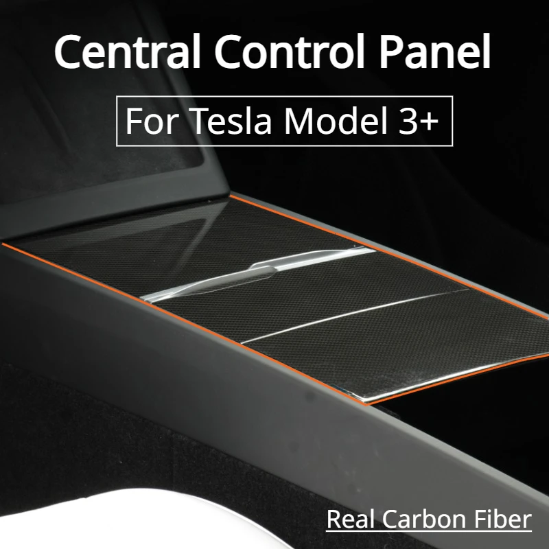 

Central Control Panel for Tesla Model 3+ Real Dry Carbon Fiber 3K 240G Handmade Center Console Stickers New Model3 Highland 2024