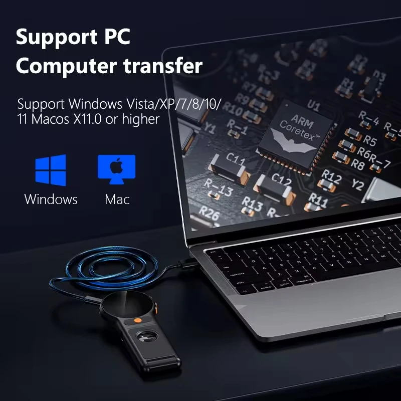 

Autofocus 500X Digital Microscope with 8leds 2MP Coin Video Microscopes Foldable Magnifying Glass 2Inch for Electronics Repair