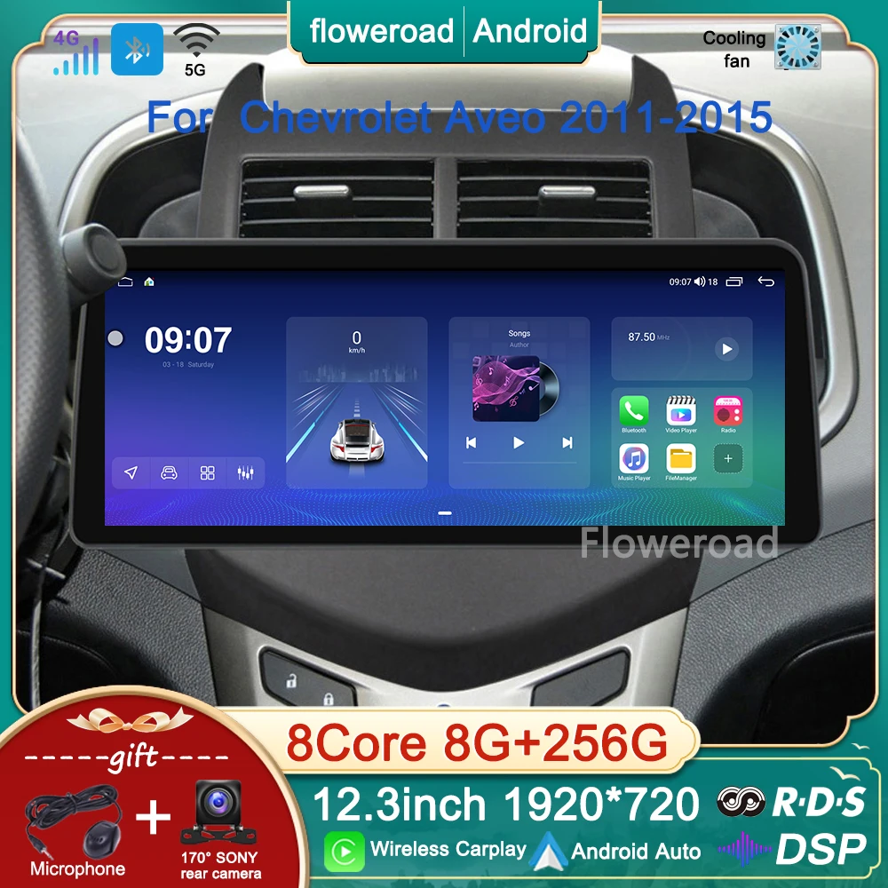 

Мультимедийная магнитола для Chevrolet Aveo 2 Sonic T300 12,3-2015, 2011 дюйма, Android, GPS, 8 + 256 ГБ