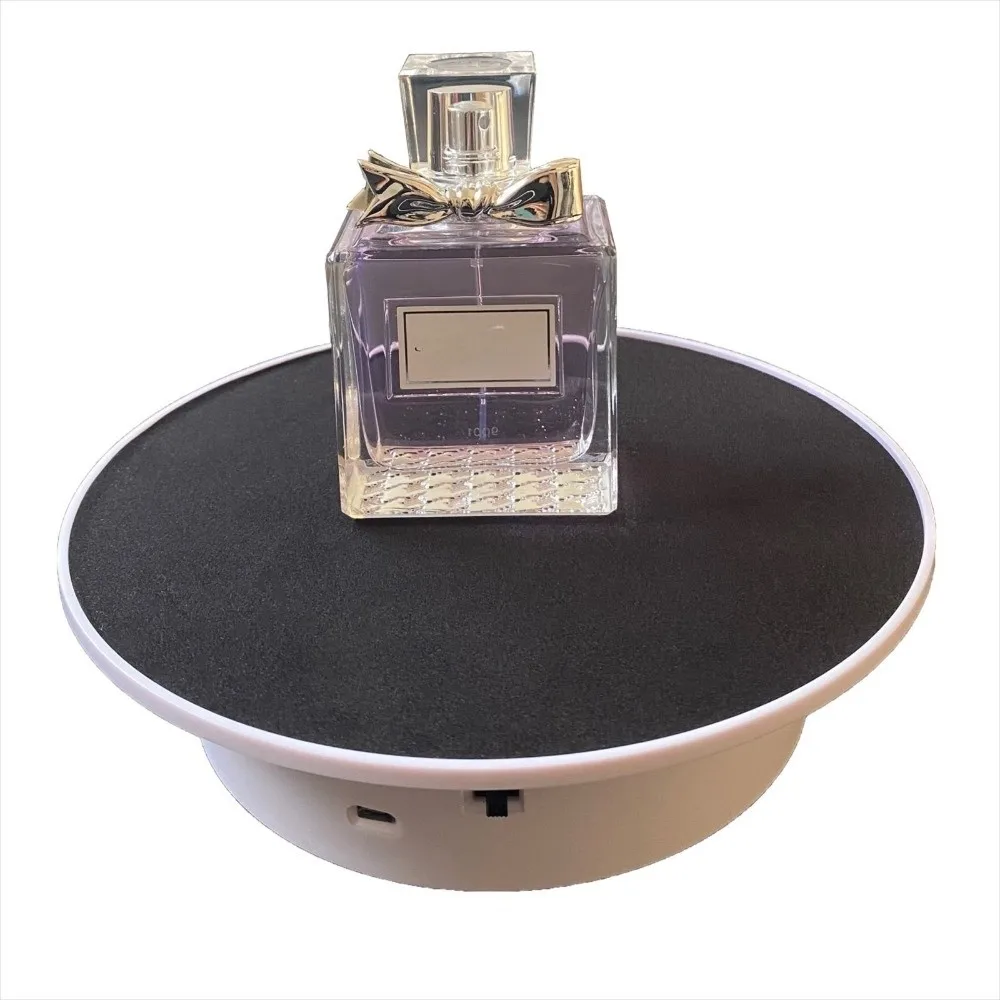 2 in 1 Rotating Turntable Motorized with Mirror Electric Display Stand 360° Rotation Jewelry Holder Jewelry Display Platform