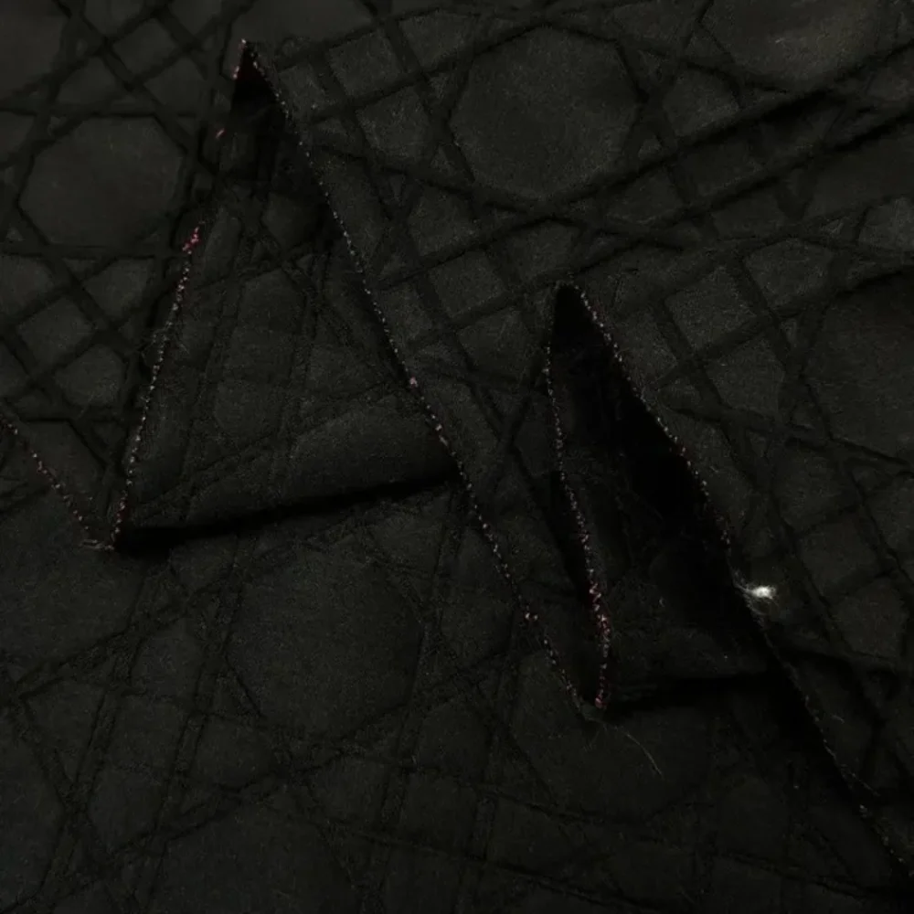 

Jacquard Fabric Windbreaker Set Black Dark Patterned Dress Fashion Clothing Cloth Apparel Sewing By Meters Diy Material