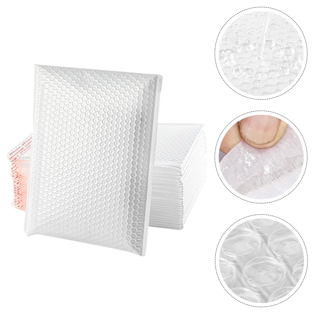 50Pcs Pearl Film Bubble Mailers Professional Shipping Bags Waterproof Tamper Evident Secure Sealing Multi Function Package