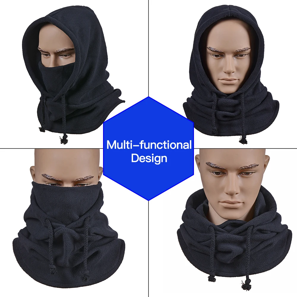 New Balaclava Unisex Full Face Mask Winter Neck Warmer Hat Polar Fleece Face Cover Ski Cycling Sports Cap Hooded Scarf 2022