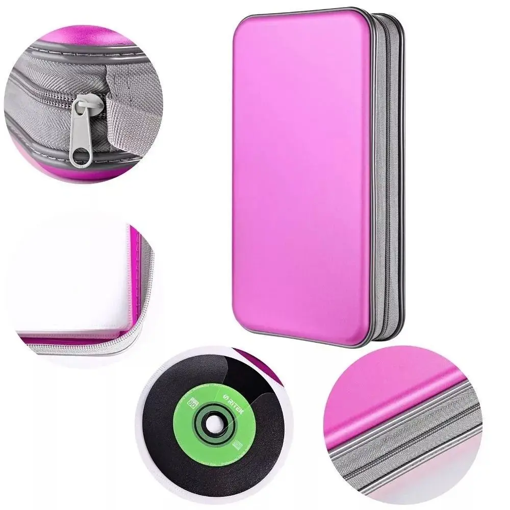Portable Plastic CD DVD Case 96 sheets Double-side CD Sleeve CD Storage Holder Home