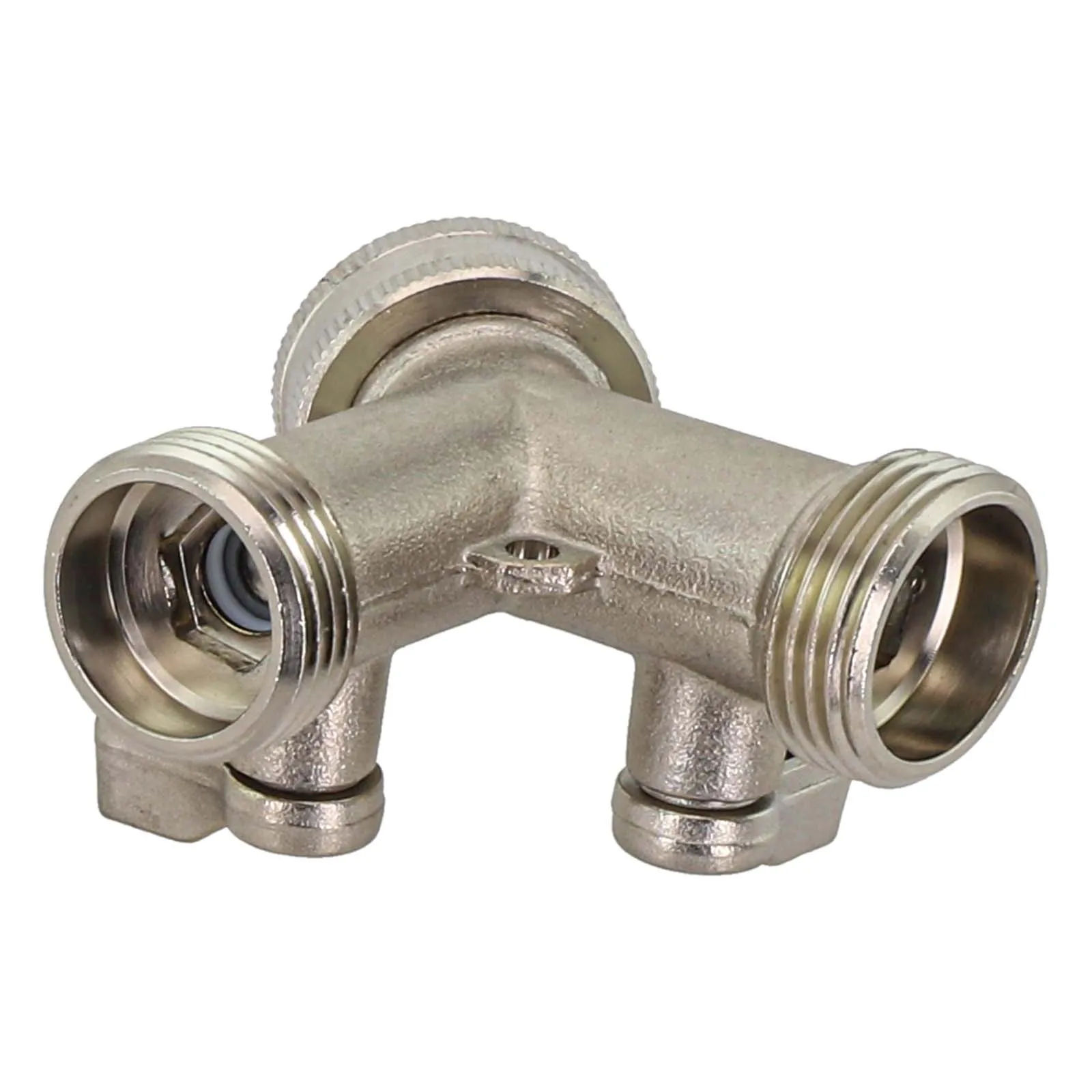 Brass Tap Connector 2-Way Hose Connector Home Appliances 3 4 Inch Solid Brass Construction Secure And Tight Seal