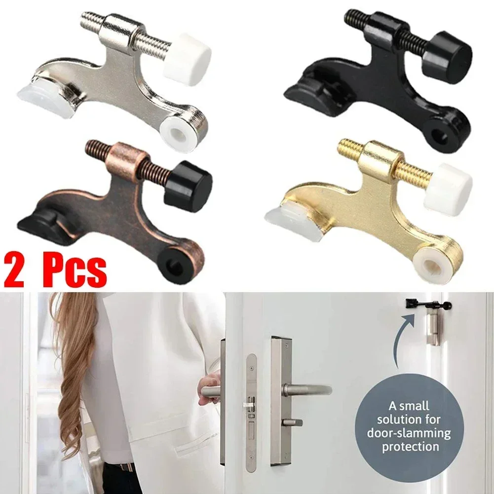 For Hinged Doors Pin Door Stopper With Rubber Bumper Adjustable Heavy Duty Replacement Tips Hardware Practical 2PCS