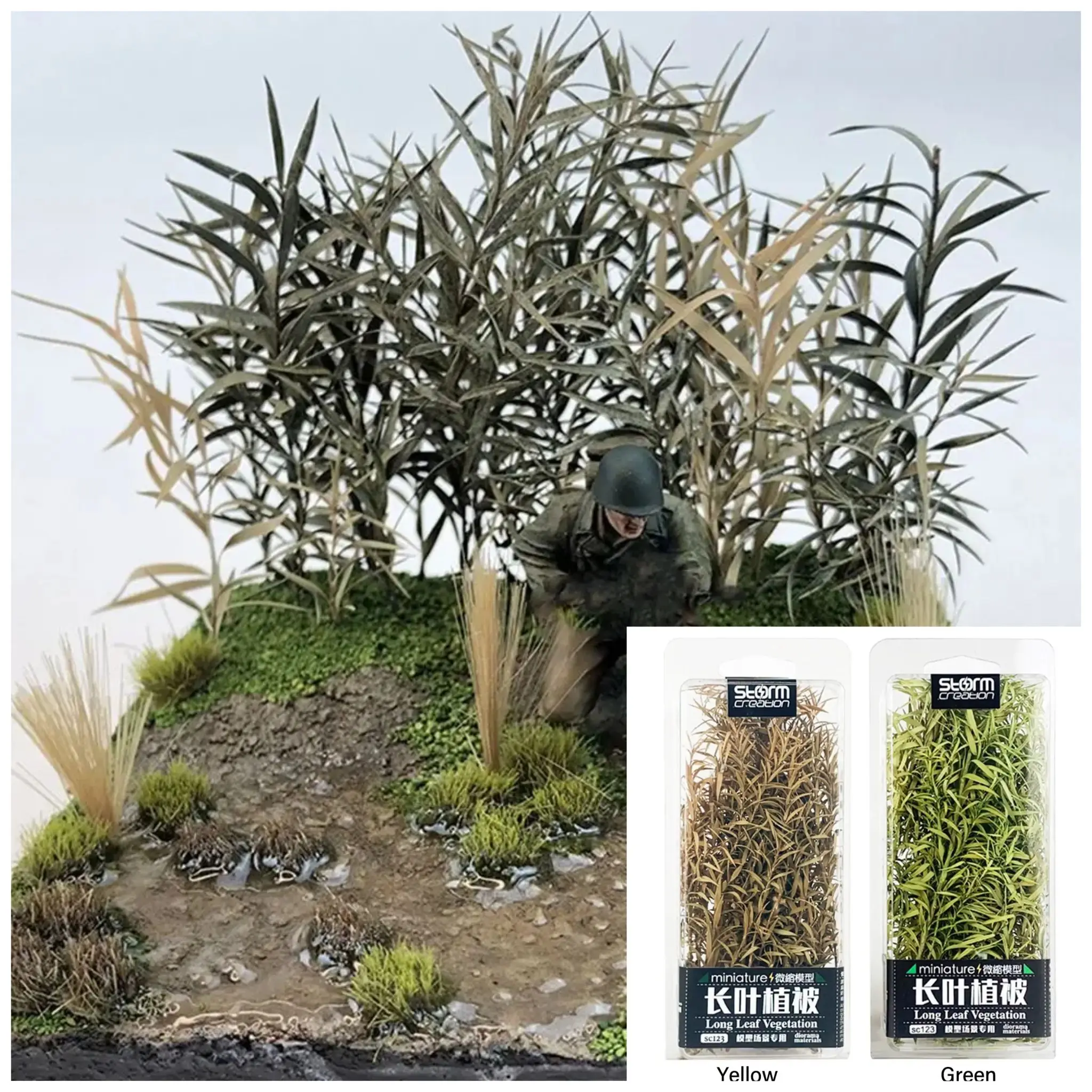 

Diy Model Making Miniature Reed Model Long Leaf Grass Cluster Vegetation Toys Military Scene Materials for Diorama 1pc