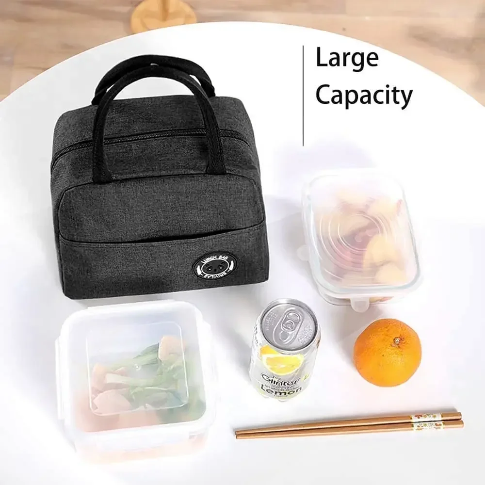 Bolsa de almuerzo con aislamiento de lona para hombres y mujeres, bolsa de almuerzo impermeable reutilizable, adecuada para picnics de oficina, playa, Parque