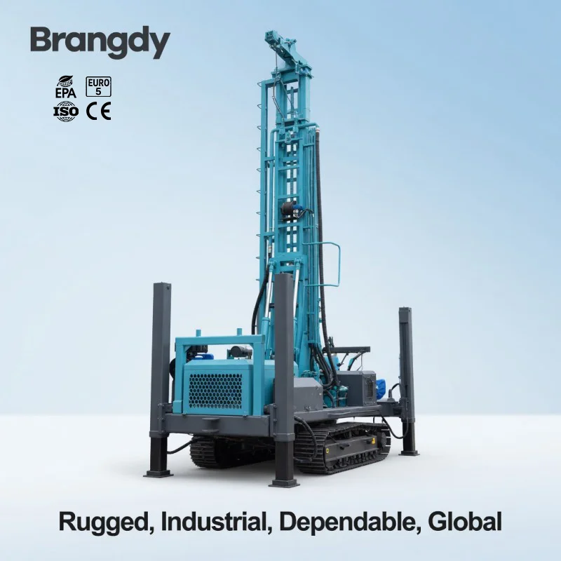 

Water Well Drilling Rig CE Certified Crawler Mounted Full Hydraulic Drill Blue Version For Water Well Construction