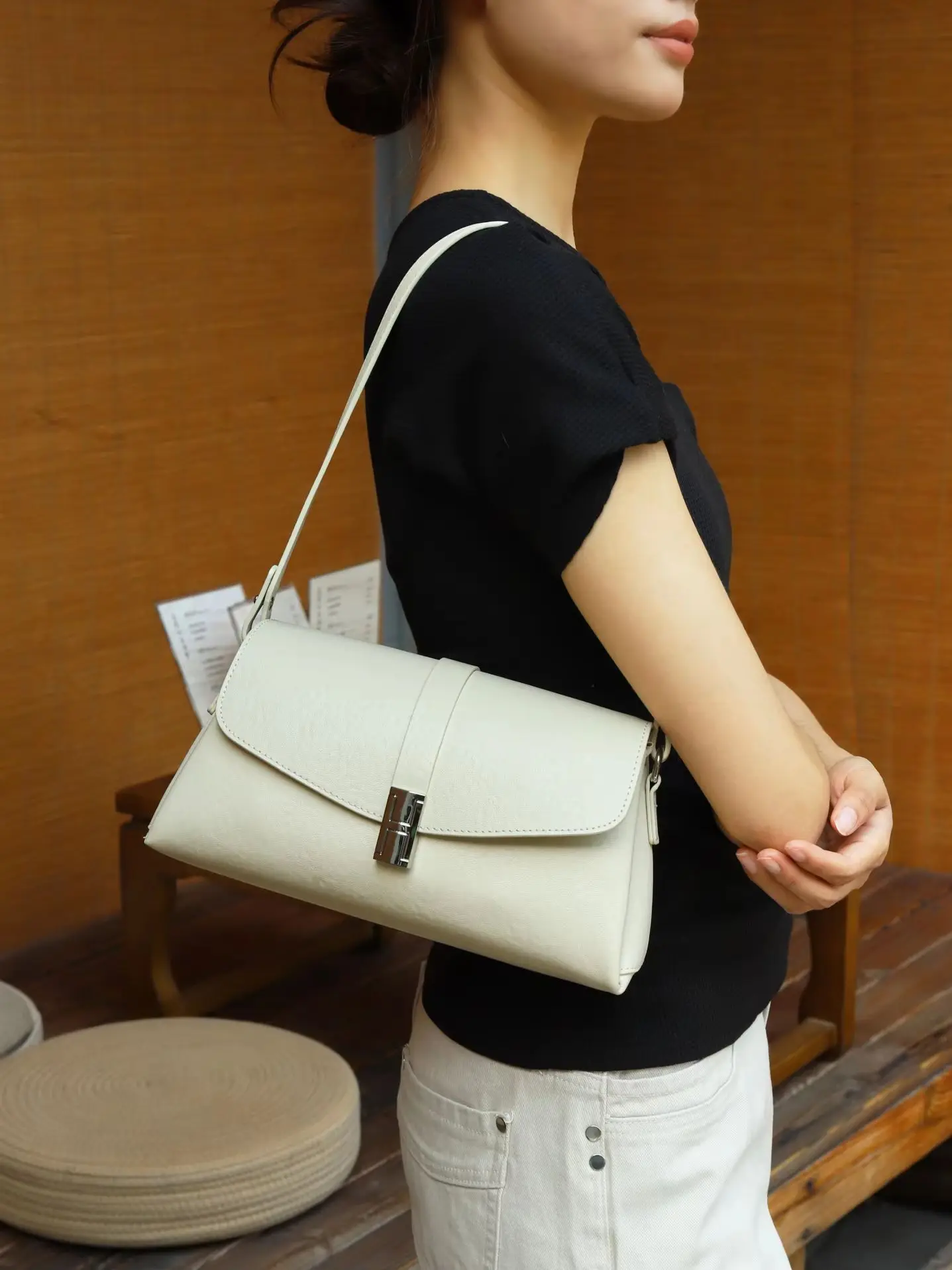 

Genuine Grade Cow Leather Women Underarm Bag Luxury Designer Brand Ladies Cowhide Shoulder Crossbody Small Square Bags for Woman