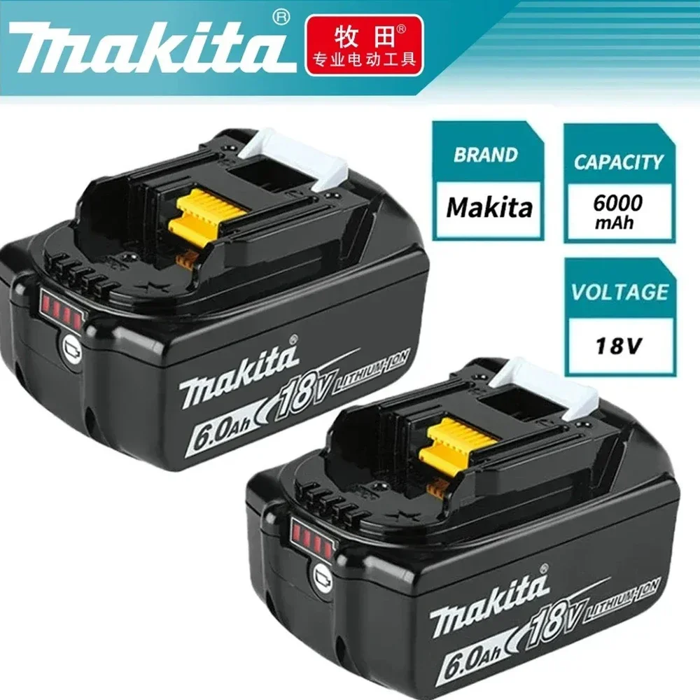 Makita baterai 18V asli alat listrik isi ulang, baterai Lithium-ion 6.0 Ah dapat diganti, LXT BL1860B blbl1830