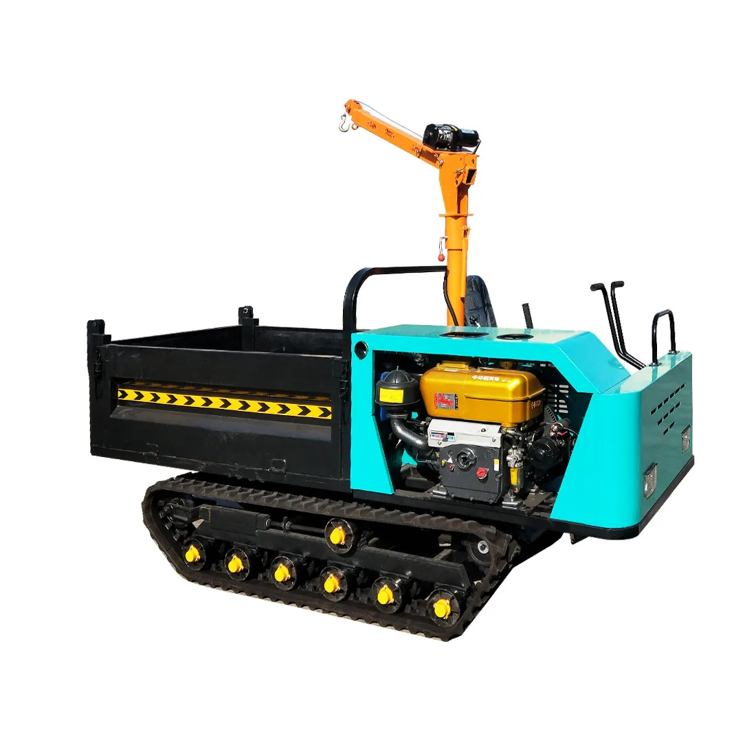 mini loader 1 ton 2  small  track crawler self loading dumper with lifting crane