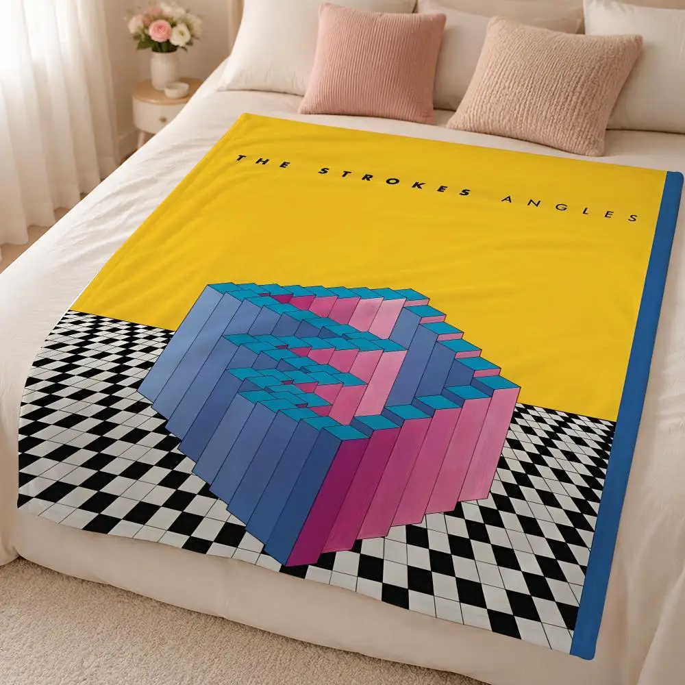 Music T-The Strokes American Indie Rock Band Throw 320g Soft Flannel Fleece Throw Blanket Cover Sofa Bed Dorm Nap Gift