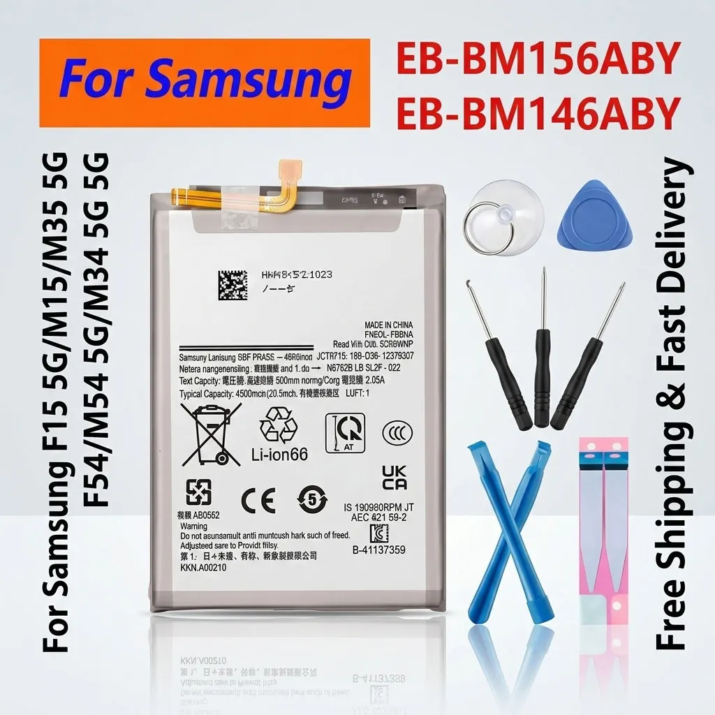 

EB-BM146ABY EB-BM156ABY Mobile Phone Battery For Samsung Galaxy F15 M15 M35 F54 M54 M34 5G Series With Tools