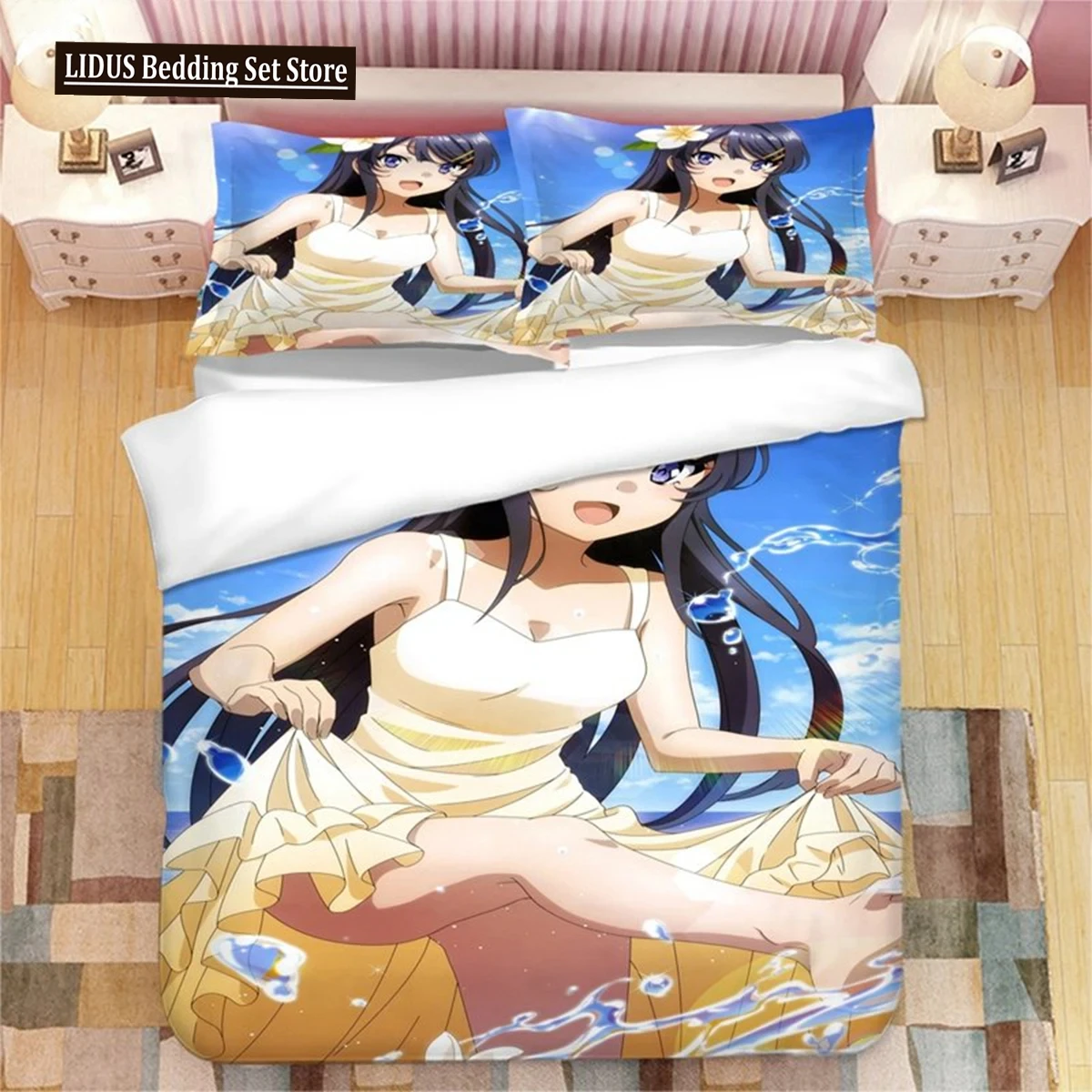 

Sakurajima Mai 3D Printed Bedding Set Japanese Anime Duvet Covers Pillowcases Comforter Bedding Set Bedclothes Bed Linen 02