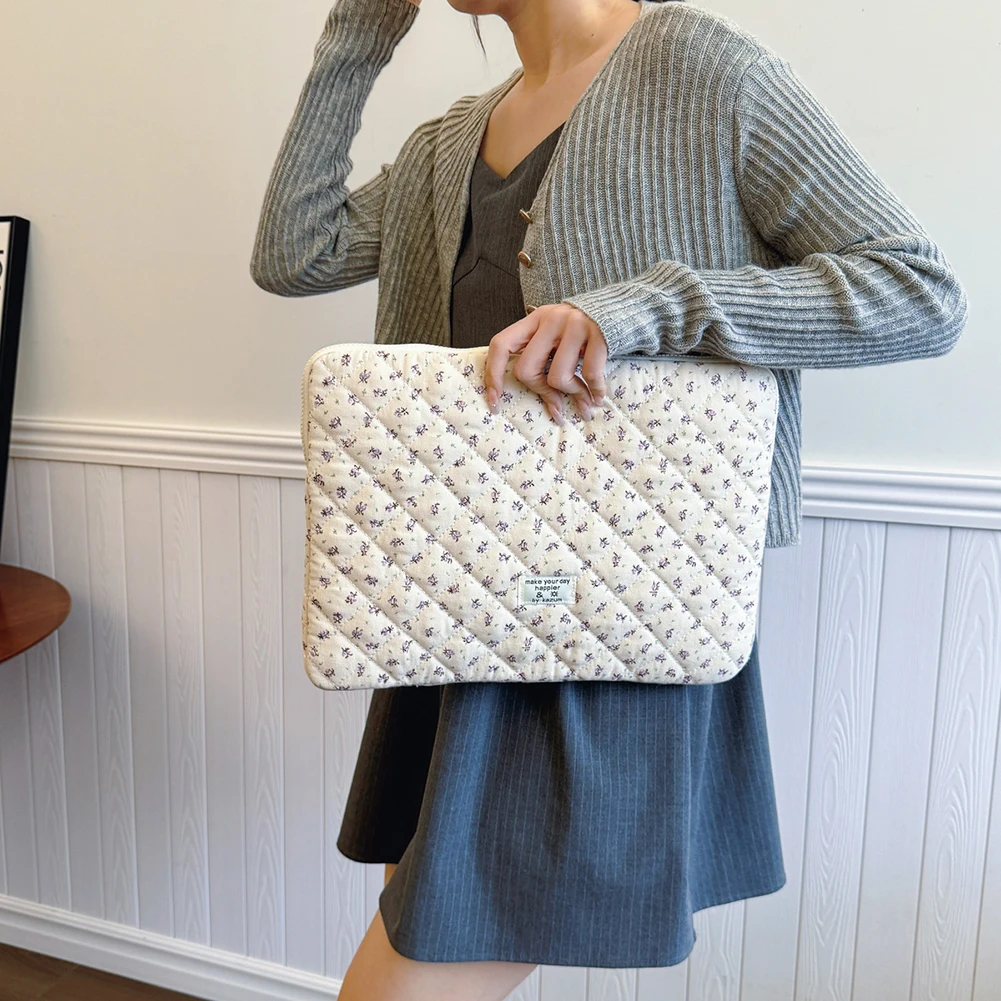 حقيبة حمل مبطنة للكمبيوتر المحمول مطبوعة بالزهور لجهاز الكمبيوتر المحمول مقاس 11-15 بوصة #4