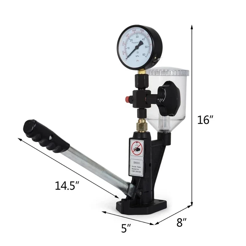 BEST  Selling S60H S80H PS400A Full Steel Diesel Common Rail Injector Tester Nozzle Test Tool for BOSCH DENSO DELPHI CAT