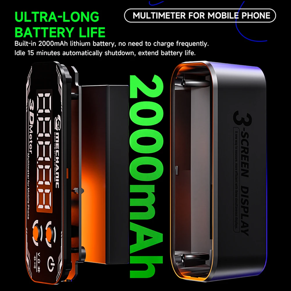 MECHANIC 3D METER Detective 3.0 3 スクリーンデジタルディスプレイマルチメータ電圧容量抵抗測定ツール